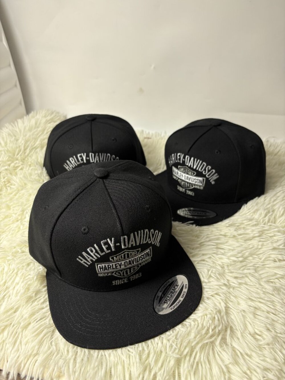 Classic Motorcycle Logo Embroidery Hat, Black Snapback Baseball Cap, Retro Biker